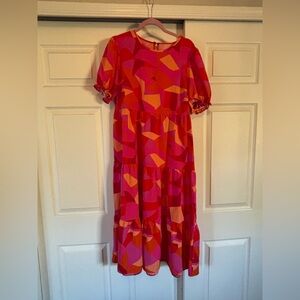 Vibrant Pink and Orange Kids Dress